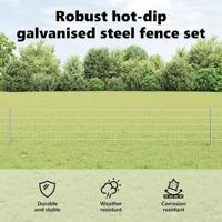 VidaXL Hek met paal zilver 0,4 x 10 m staal - thumbnail