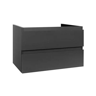 Creavit Badkamermeubelset Sally 100 cm Twee Soft-Close Lades Hoogglans Antraciet - Onderkast Sally 100 cm Hoogglans Antraciet