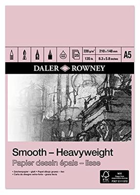 Tekenpapier Daler-Rowney Smooth Heavyweight 220gr A5 natuurlijk wit