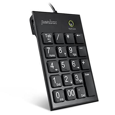 Perixx PERIPAD-202 H B USB Numeriek toetsenbord Multimediatoetsen Zwart - thumbnail