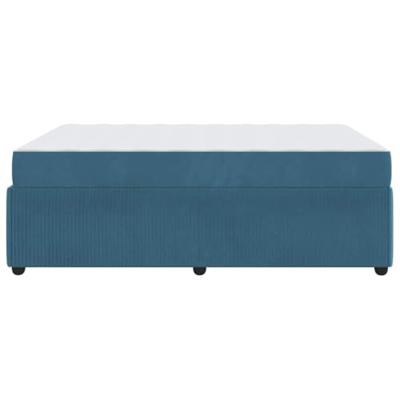 Bedframe met matras met matras Blauw 160 x 200 cm Fluweel