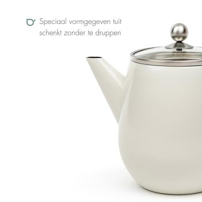 Bredemeijer Duet Eva Theepot 1.1L Wit/Glas - thumbnail