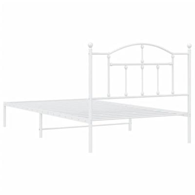 Bedframe met hoofdbord metaal wit 107x203 cm Bedframe met hoofdbord metaal wit 107x203 cm