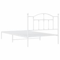 Bedframe met hoofdbord metaal wit 107x203 cm - thumbnail