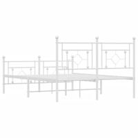 Bedframe met hoofd- en voeteneinde metaal wit 140x200 cm - thumbnail