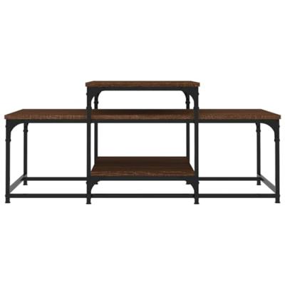 Salontafel 102x60x45 cm bewerkt hout bruineikenkleurig Salontafel 102x60x45 cm bewerkt hout bruineikenkleurig