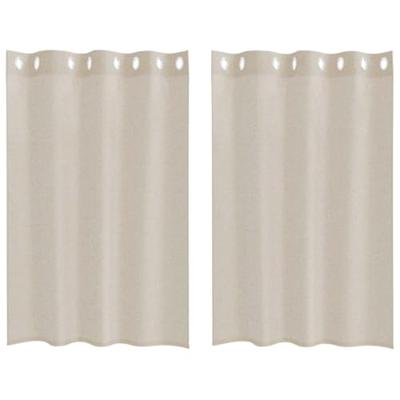 Voile Gordijn met gordijnen 2 pcs Zand 140 x 140 cm Polyester