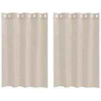 Voile Gordijn met gordijnen 2 pcs Zand 140 x 140 cm Polyester - thumbnail