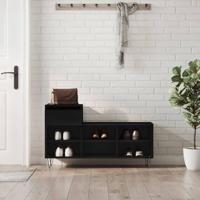VidaXL Schoenenkast 102x36x60 cm bewerkt hout zwart - thumbnail