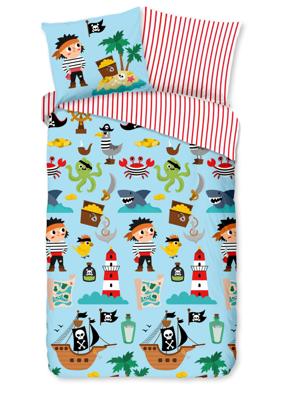 Good Morning Kinderdekbedovertrek "piraten/ zee thema" - Multi - (140x200/220 cm) - Katoen