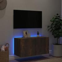Tv-wandmeubel met LED-verlichting 80x35x41 cm gerookt eiken - thumbnail