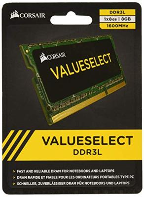 Corsair Value Select Werkgeheugenmodule voor laptop DDR3L 8 GB 1 x 8 GB 1600 MHz 204-pins SO-DIMM CL11 CMSO8GX3M1C1600C11