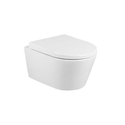 QeramiQ Urby Wandtoilet - 52x35x33cm - spoelrandloos - zonder zitting - glans wit 140044004cx