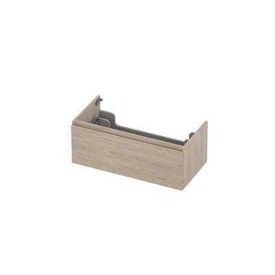 INK - Onderkast 1 Lade Greeploos met Houten Keerlijst - 900x450x350 Mm - Ivoor Eiken