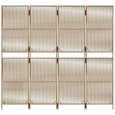 Kamerscherm 4 panelen poly rattan beige