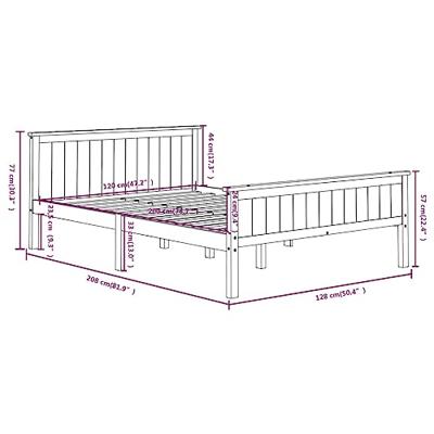 Bedframe massief grenenhout donkerbruin 120x200 cm Bedframe massief grenenhout donkerbruin 120x200 cm