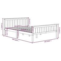 Bedframe massief grenenhout donkerbruin 120x200 cm - thumbnail