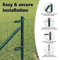 VidaXL Hek met paal groen 0,8 x 10 m staal - thumbnail