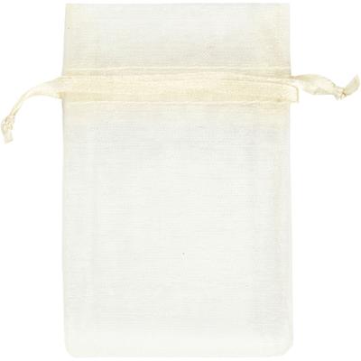 Creativ Company Organza zakjes, afm 7x10 cm, off-white, 10 stuk/ 1 doos