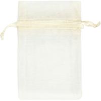 Creativ Company Organza zakjes, afm 7x10 cm, off-white, 10 stuk/ 1 doos - thumbnail