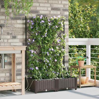 Tuin Bloempot 2 pcs Bruin Staal