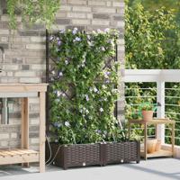 Tuin Bloempot 2 pcs Bruin Staal - thumbnail