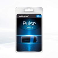 Integral Pulse USB 2.0 stick, 16 GB, zwart/blauw - thumbnail