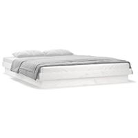 Bedframe LED massief hout wit 135x190 cm 4FT6 Double - thumbnail