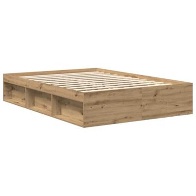 Bedframe zonder matras spaanplaat artisanaal eikenkleurig
