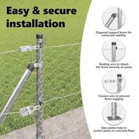 VidaXL Afrasteringspaal zilver 10 x 0,4 m (50 mm mesh) staal - thumbnail