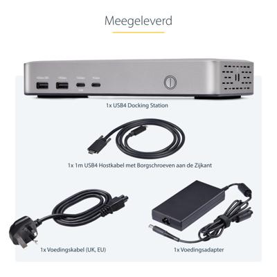 StarTech.com USB4 Docking Station, USB-C 40Gbps, Dual HDMI Video, Tot 2x 4K 60Hz, Multi-Monitor Dock, 6x USB, 2.5GbE, 100W PD