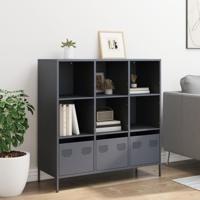 Hoge kast 101,5x39x103,5 cm staal antracietkleurig - thumbnail