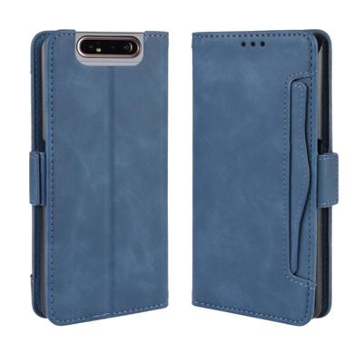 Voor Galaxy A80/A90 portemonnee stijl huid voelen kalf patroon lederen draagtas met aparte kaartsleuf (blauw) Voor Galaxy A80/A90 portemonnee stijl huid voelen kalf patroon lederen draagtas met aparte kaartsleuf (blauw)