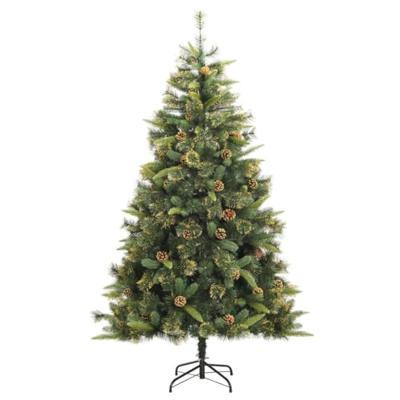 VidaXL Kunstkerstboom met scharnieren en dennenappels 180 cm