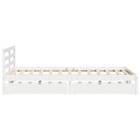 Bedframe zonder matras massief grenenhout wit 135x190 cm - thumbnail