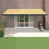 Luifel uittrekbaar 5x3 m stof en aluminium geel en wit - thumbnail