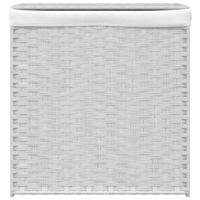 Wasmand met 2 vakken 53x35x57 cm poly rattan wit - thumbnail