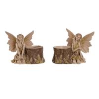 Decoratieve figuren Home ESPRIT Bruin Fee 18 x 10 x 15 cm (2 Stuks) - thumbnail