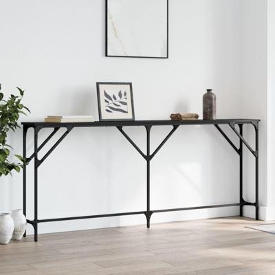 Wandtafel 180x23x75 cm bewerkt hout zwart