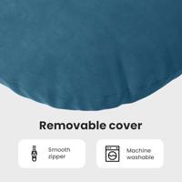 VidaXL Zitkussens 2 stuks blauw ø 40 x 13 cm fluweel - thumbnail