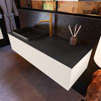 Badkamermeubelset Mondiaz Erin 120 cm met 1 Lade met RIDGE Wastafel Links Urban met 1 kraangat Greeploos Mat Linen - thumbnail