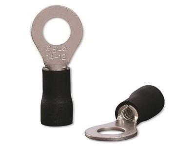 Quadrios 22C453 Ringkabelschoen Dwarsdoorsnede (max.): 4.0 mm² Schachtdiameter: 6.5 mm Deels geïsoleerd Zwart 1 set(s)