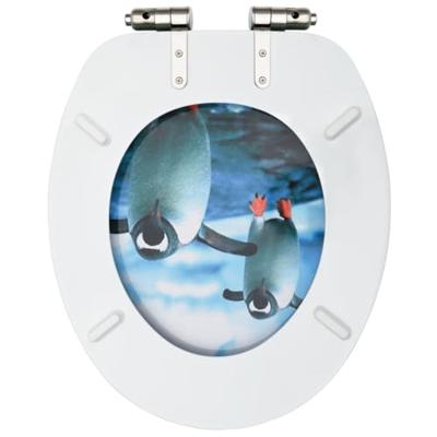 VidaXL Toiletbril met soft-close deksel pinguïn mdf VidaXL Toiletbril met soft-close deksel pinguïn mdf