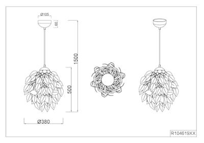 Trio Bladeren hanglampLeavy Ø 38cm - R10461915