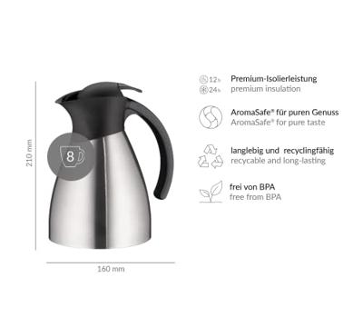 alfi Bono Thermoskan RVS, Zwart 1 l 787205100