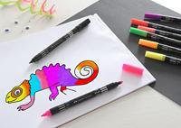 Faber Castell Viltstiften Duo - neon kleuren in etui a 10 stuks - thumbnail