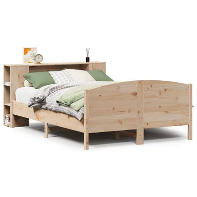 Bed met boekenkast zonder matras massief grenenhout 135x190 cm - thumbnail
