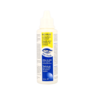 Eyefresh No rub alles-in-1 vloeistof zachte lenzen 100 Milliliter Eyefresh No rub alles-in-1 vloeistof zachte lenzen 100 Milliliter