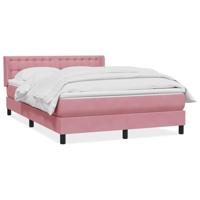 Boxspring met matras fluweel roze 160x220 cm - thumbnail