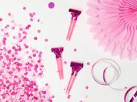 Gekleurde roltong toeters 6 stuks - thumbnail